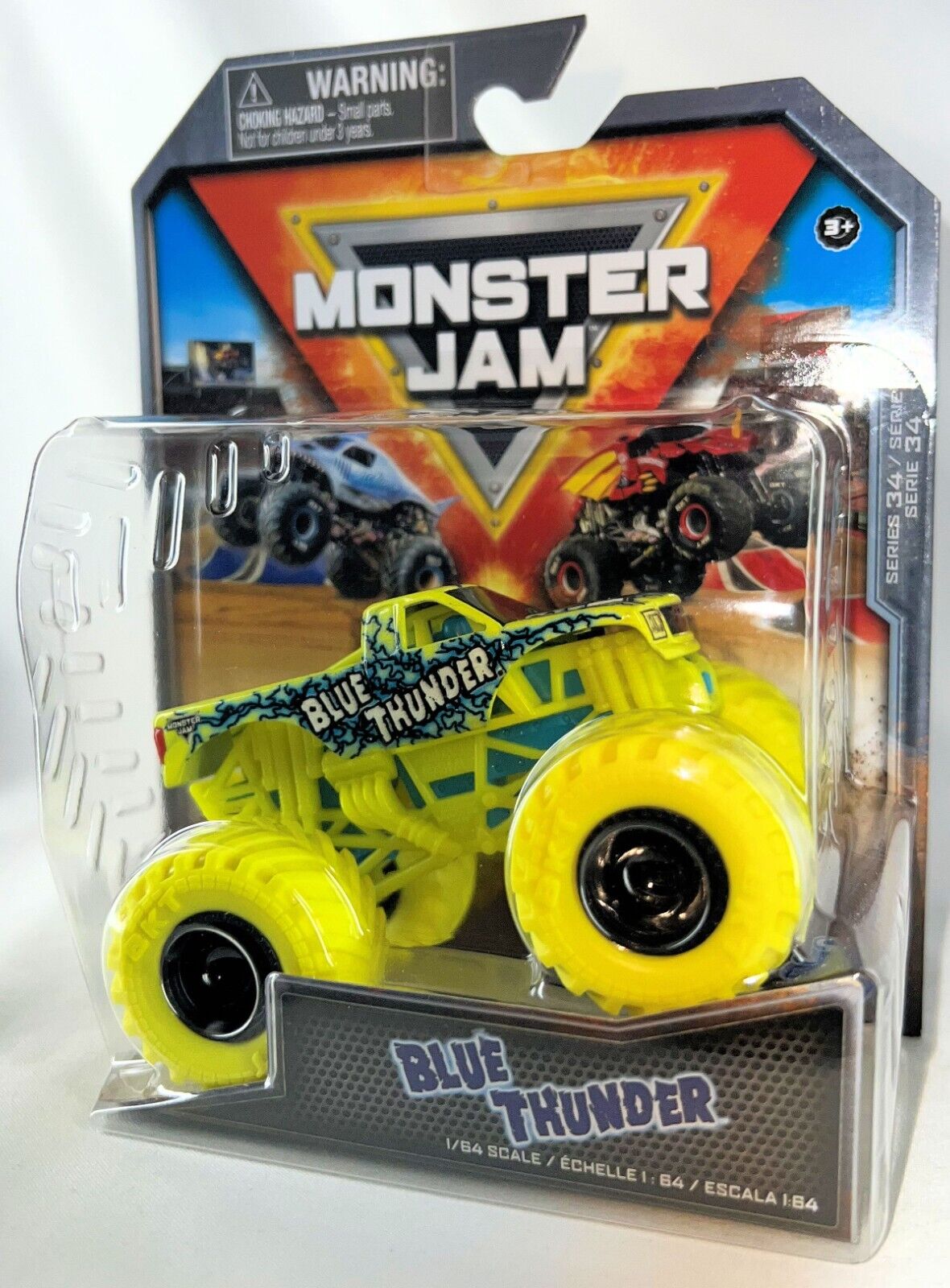 Monster Jam 2024 1:64 Scale Diecast Truck Series 34 Over Charged Blue Thunder