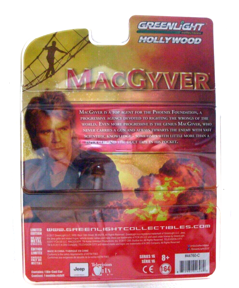 Macgyver TV Series Show 1987 Jeep Wrangler YJ Open Top Greenlight Hollywood Car