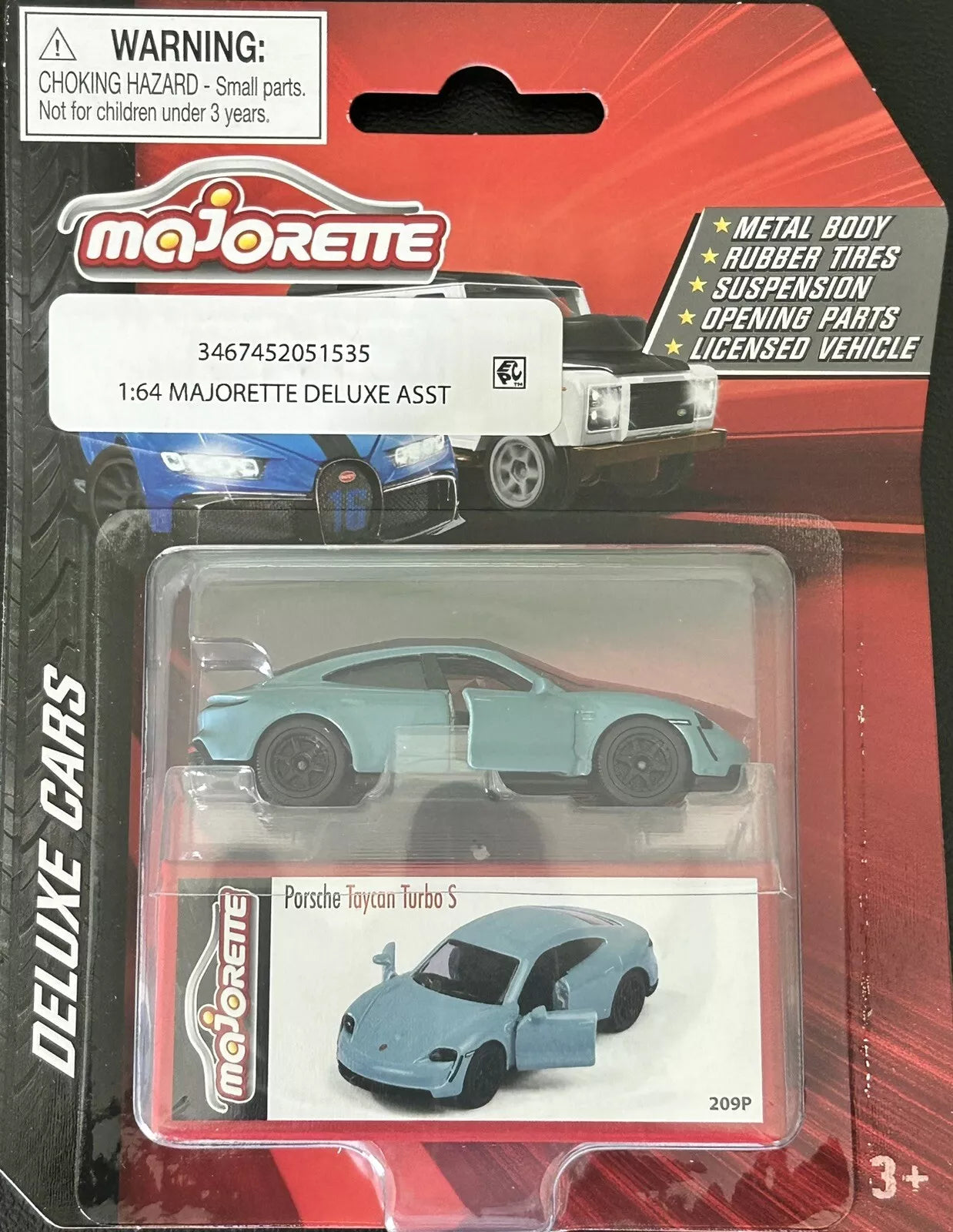 Majorette Porsche Taycan Turbo S-Deluxe Cars 1:64