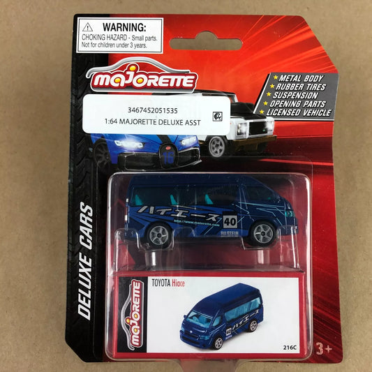 2023 Majorette Deluxe Cars 1:64 Diecast Toyota Hiace Blue 216C