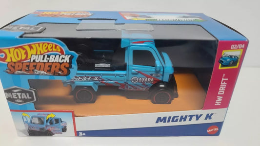 Hot Wheels Pull-Back Speeders MIGHTY K Blue HW Drift Diecast 1:43