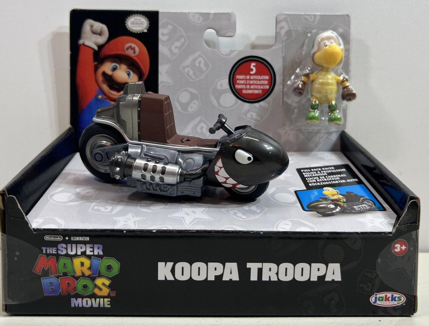 Nintendo Super Mario Bros Movie Pull Back Toy Racer Koopa Troopa Figure 2023