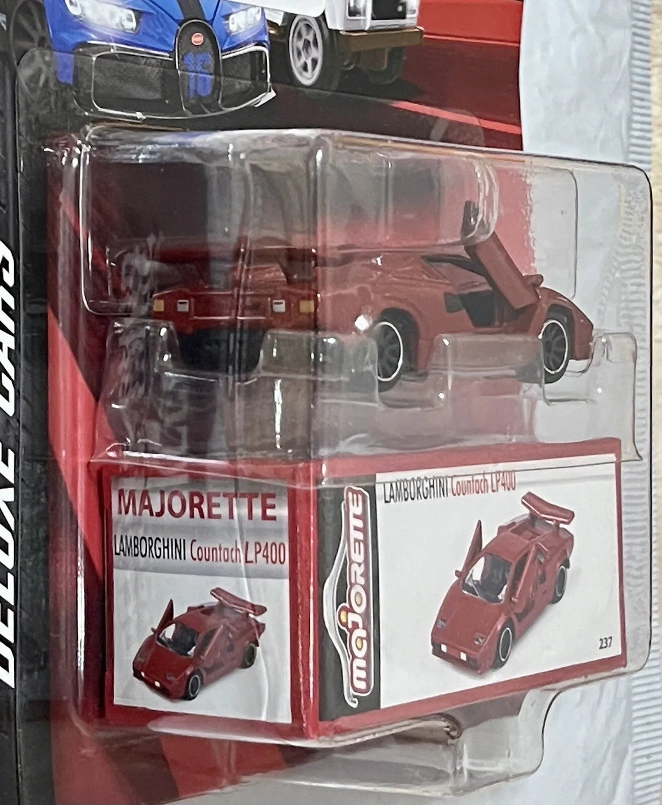 Majorette Deluxe Cars Lamborghini Countach LP400 Die-Cast 1/64 Burgundy