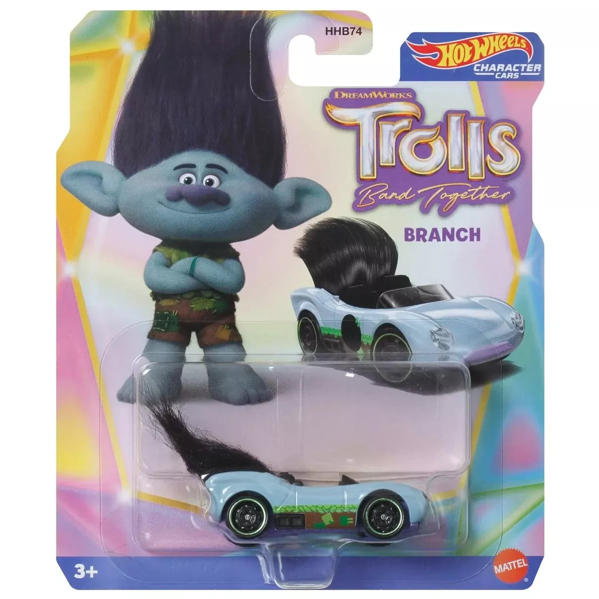 Hot Wheels Trolls "Band Together" Branch Character Car 2024 Card Art