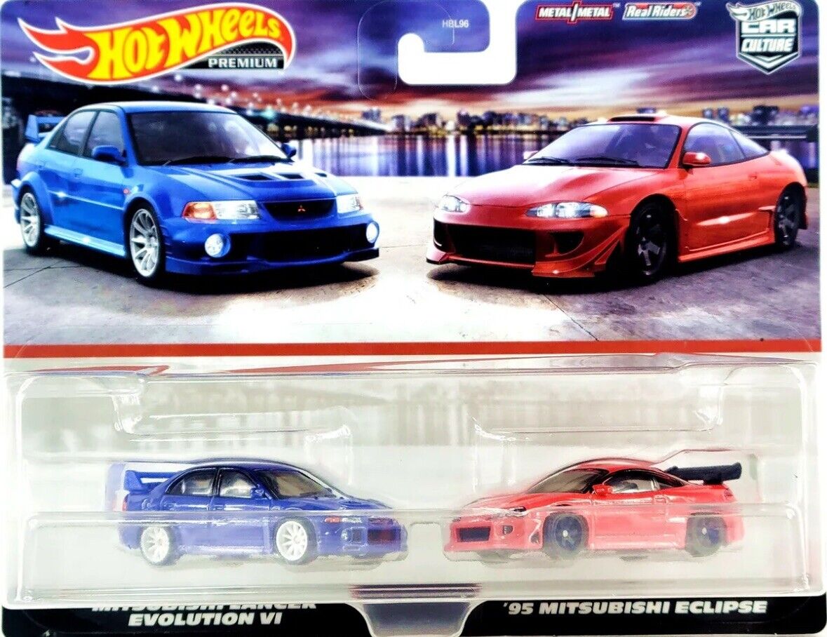 Hot Wheels Car Culture Mitsubishi 2-Pack '95 Eclipse & Lancer Evo VI