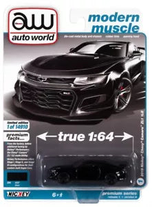 Auto World AWSP094A - 1:64 Premium Series 2019 Nickey Chevy Camaro ZL1 1LE Black