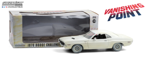 1970 Dodge Challenger R/T White (Weathered Version) "Vanishing Point" (1971) Movie 1/18 Diecast Model Car by Greenlight