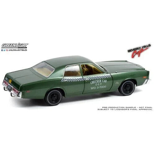 1976 Plymouth Fury Taxi Green Metallic "Checker Cab 069 WO. 3-7000" "Beverly Hills Cop" (1984) Movie 1/18 Diecast Model Car by Greenlight