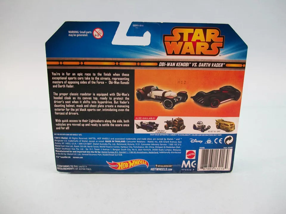 2014 Mattel Hot Wheels Star Wars 1:64 Scale Obi-Wan Kenobi VS Darth Vader