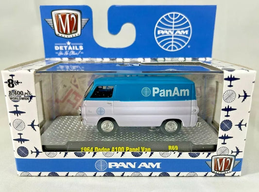 M2 Machines 1964 Dodge A100 Panel Van Pan Am Blue 1/64th Scale