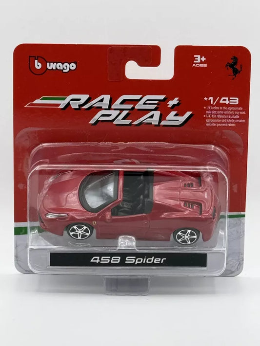 Bburago Red Ferrari 458 Italia Race + Play