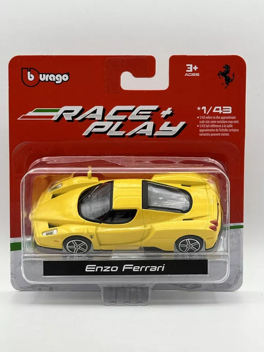 1:43 Burago Enzo Ferrari Yellow Race + Play 2024