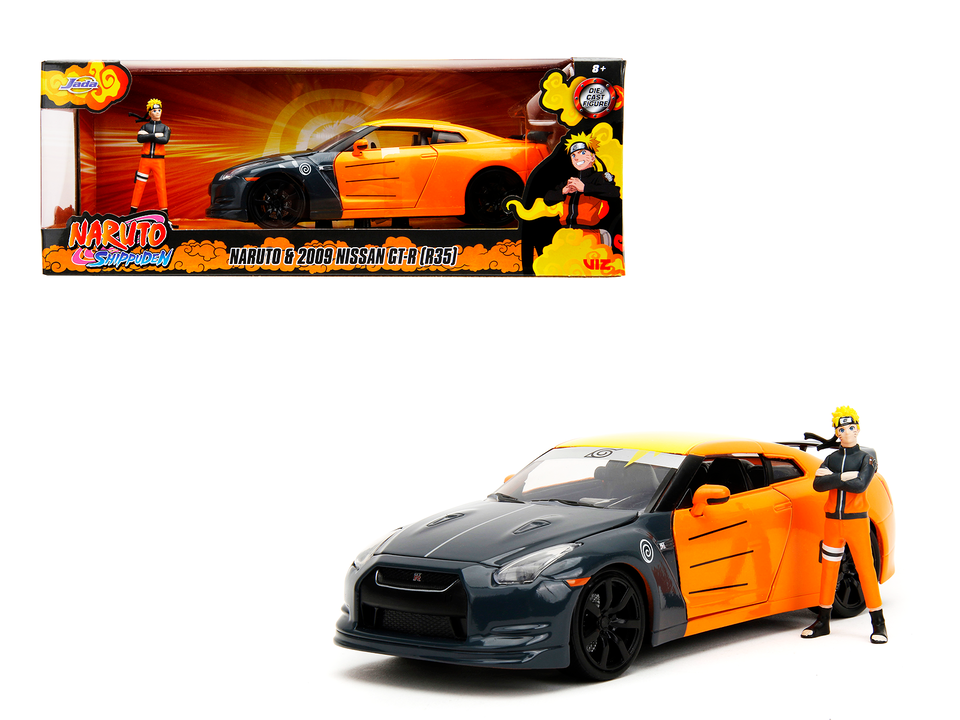 2009 Nissan GT-R Naruto Diecast Figurine "Hollywood Rides" jada toys 33691