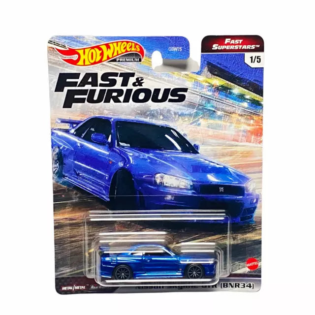 NEW! Hot Wheels Fast & Furious Nissan Skyline GTR R34 1/5 BNR34