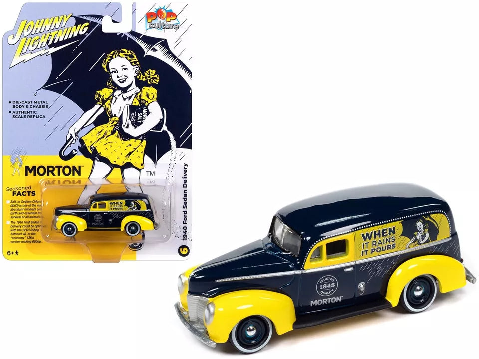 1940 Ford Sedan Delivery Dark Blue and Yellow "Morton Salt" "Pop Culture" 2023 1:64