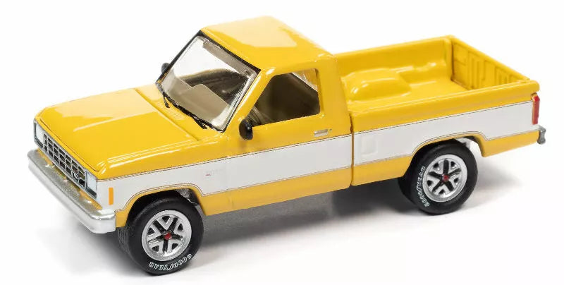 Johnny Lightning 1:64 1983 Ford Ranger in Yellow w/ White Two-tone Model