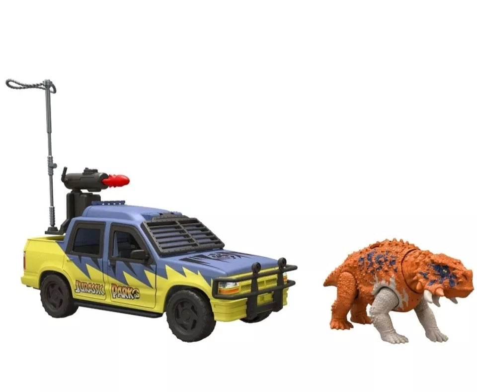 Jurassic Park Track & Explore Vehicle Set Scutosaurus 30th Ann '93 Classic