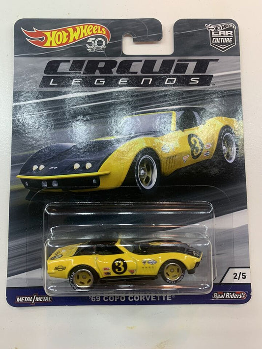 1/64 HOT WHEELS REAL RIDERS CIRCUIT LEGENDS 2/5 1969 COPO CHEVROLET CORVETTE #2/5