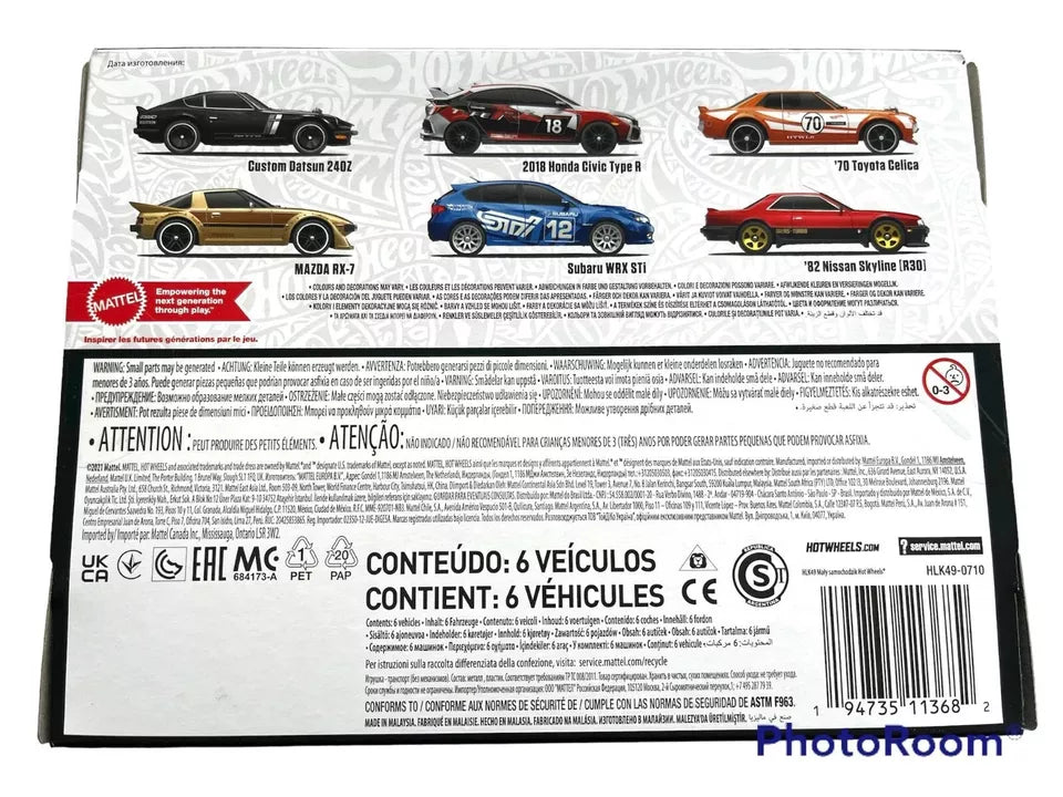 HOT WHEELS CAR CULTURE - JDM 6 CAR BOX SET