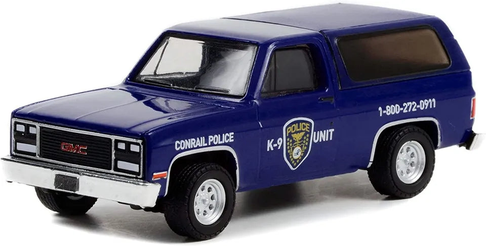 1:64 GreenLight 1990 GMC Jimmy Conrail Police K-9 Unit Hobby Exclusive