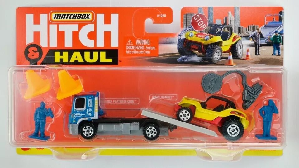 Matchbox Hitch & Haul BMX Roadside Assistance Flatbed Truck Baja Bandit New