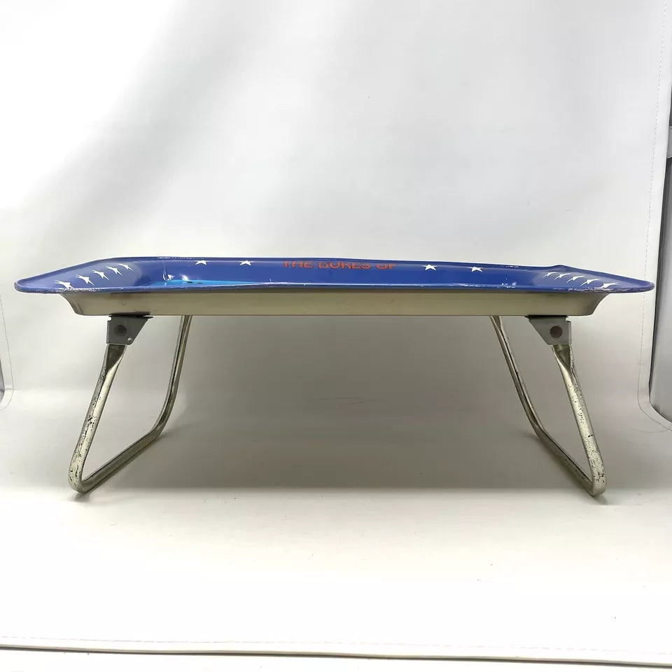 VINTAGE 1981 The Dukes of Hazzard Metal TV Tray With Folding Legs Blue