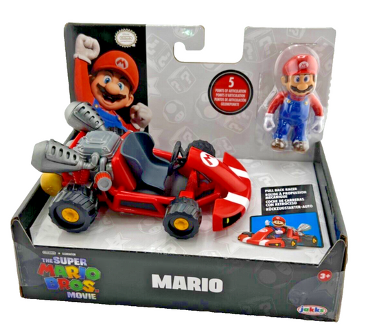 The Super Mario Bros. Movie 2.5 inch Mario Action Figure with Pull Back Racer