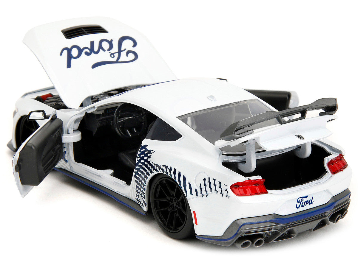 2024 Ford Mustang Dark House White with "Mustang Horse Graphics" "Bigtime Muscle" Series 1/24 Diecast Model Car by Jada