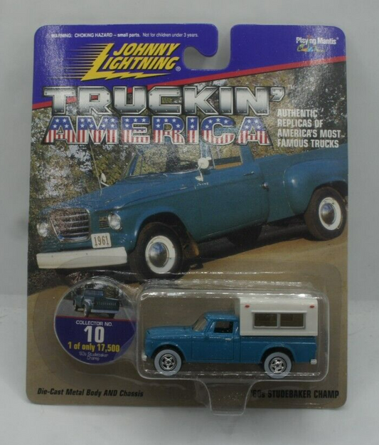 Johnny Lightning Truckin' America 60's Studebaker Champ Blue with White Wall #10