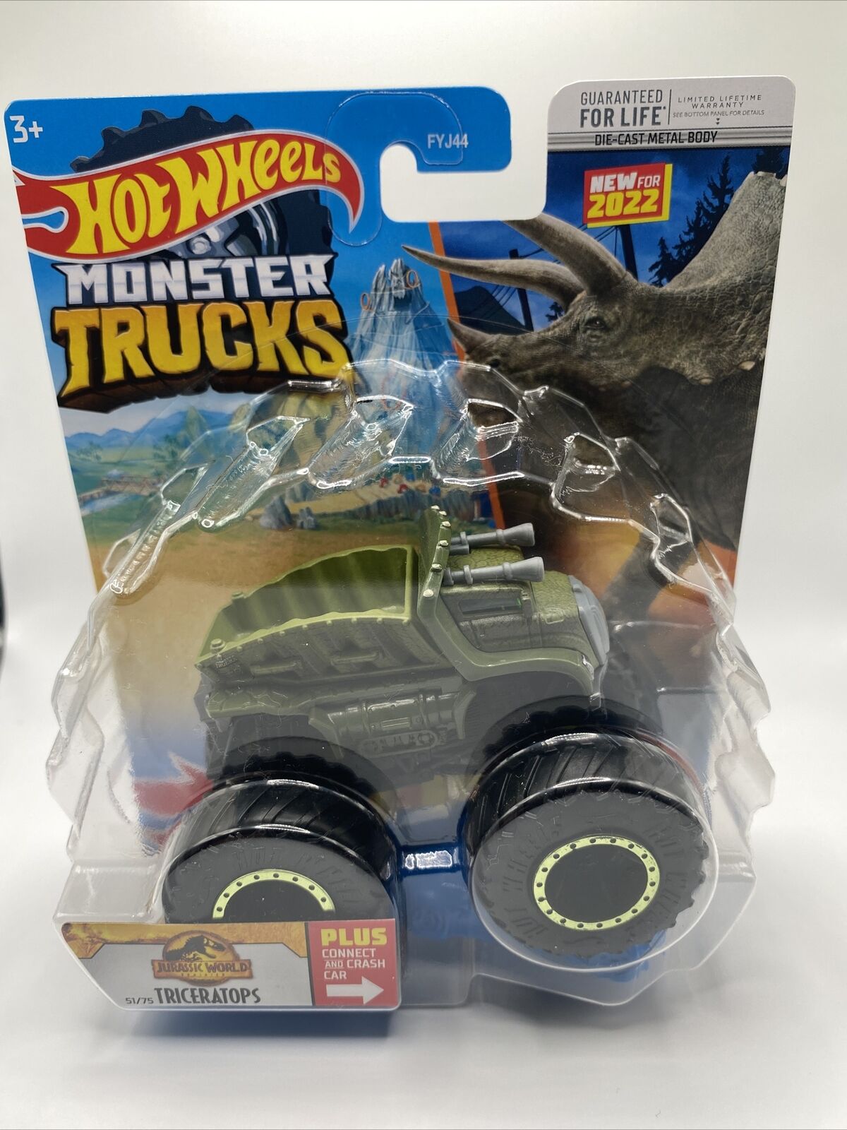 New Hot Wheels Monster Trucks 2022 Jurassic World Triceratops