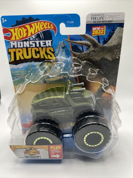 New Hot Wheels Monster Trucks 2022 Jurassic World Triceratops