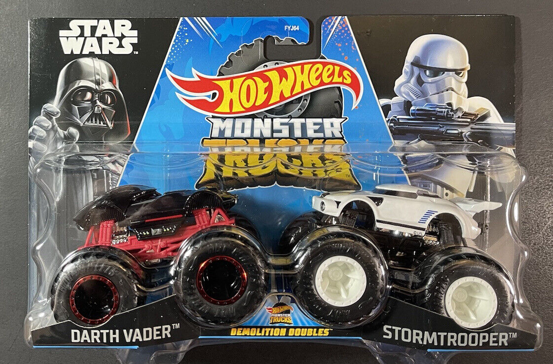 Hot Wheels Monster Trucks Demolition Doubles [ Darth Vader vs Stormtrooper ] NEW STAR WARS