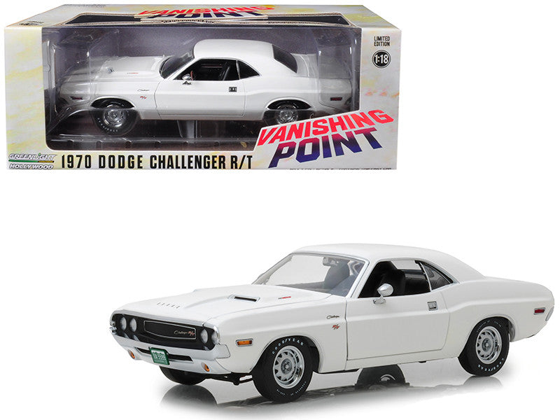 1970 Dodge Challenger R/T White (Weathered Version) "Vanishing Point" (1971) Movie 1/18 Diecast Model Car by Greenlight